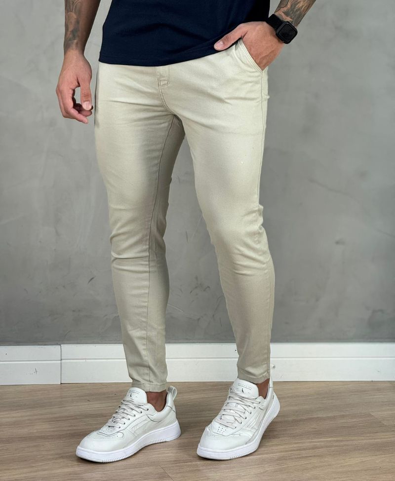 Calça Alfaiataria Areia Masculina Skinny - Codi Jeans