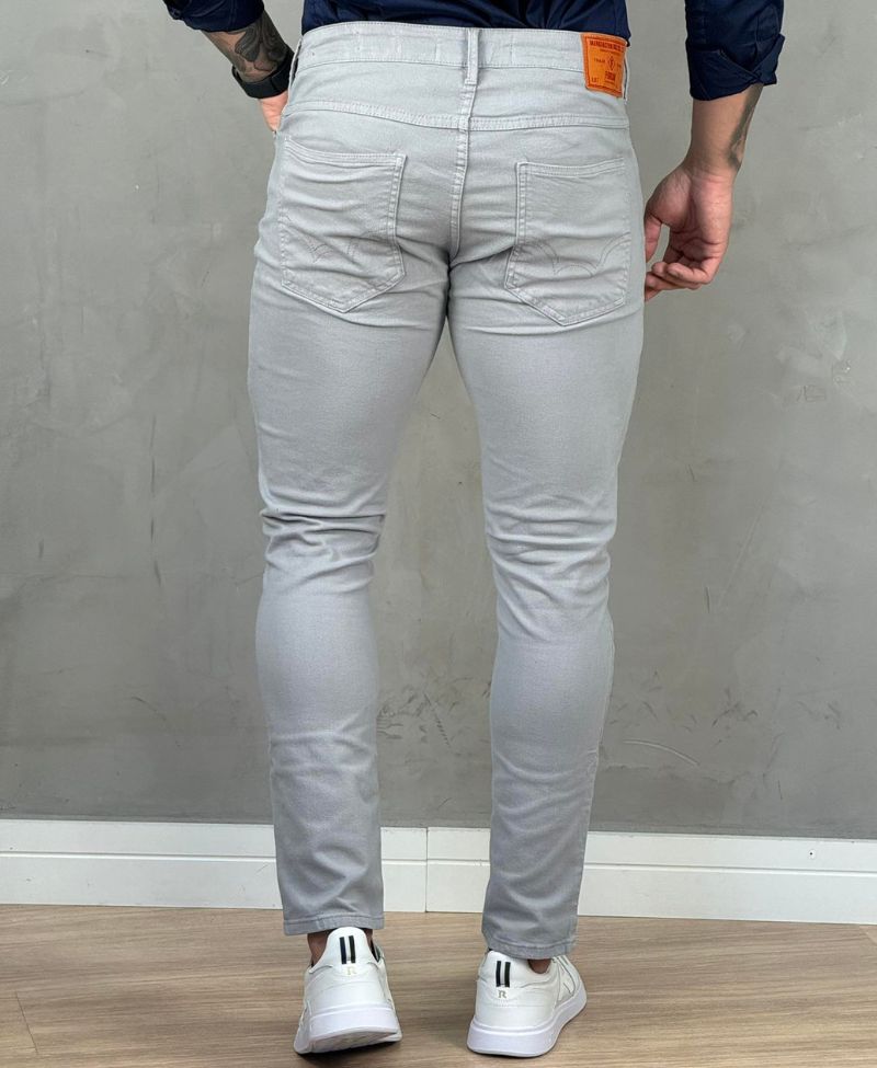 Calça Sarja Cinza Masculina Slim Alexandre - Forum