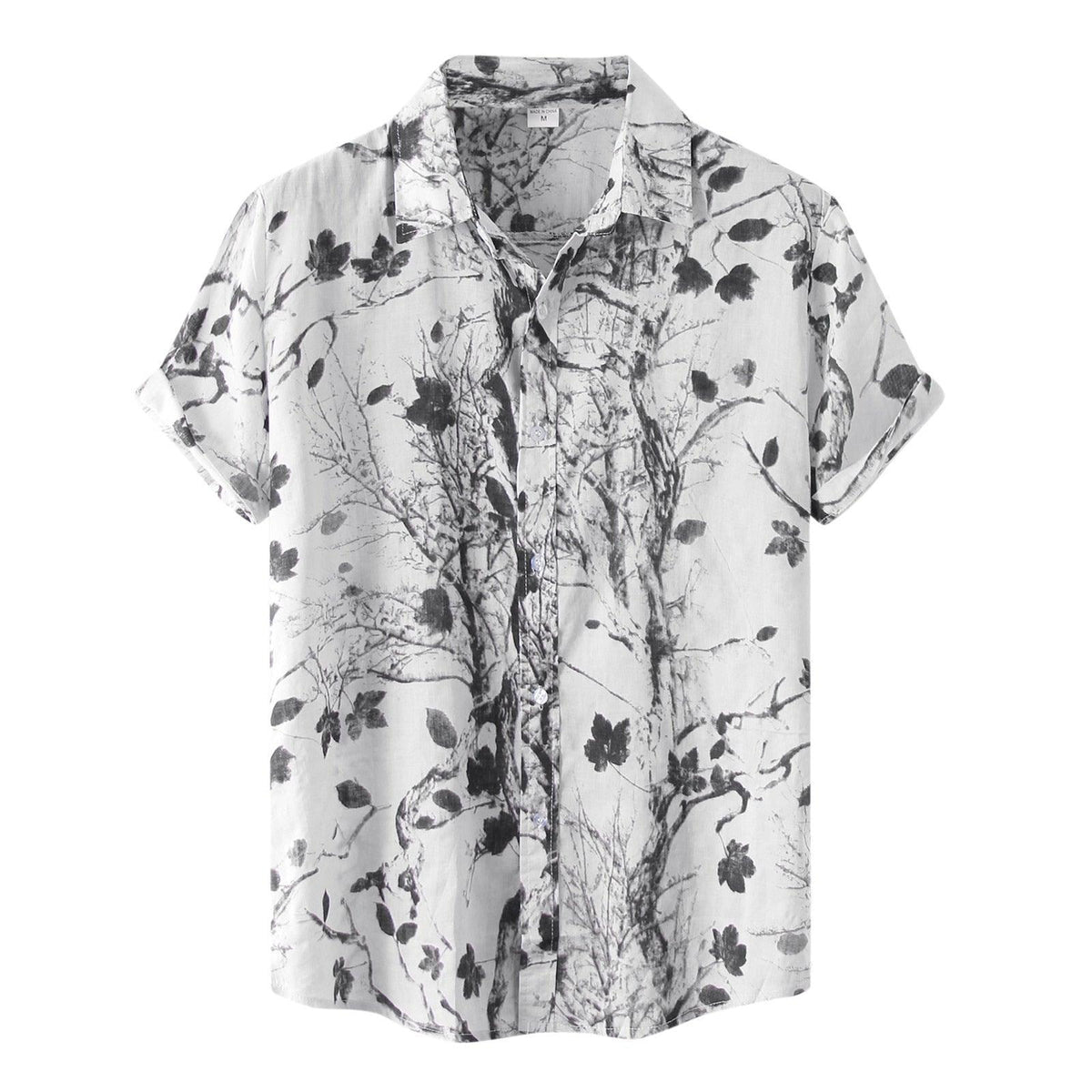 Camisa Masculina Manga Curta Estampada Floral